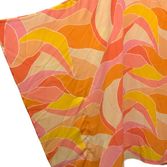 Belle Kim Gravel Aloha Poncho Sunshine Waves Orange Pink 2X - Picture 3 of 7